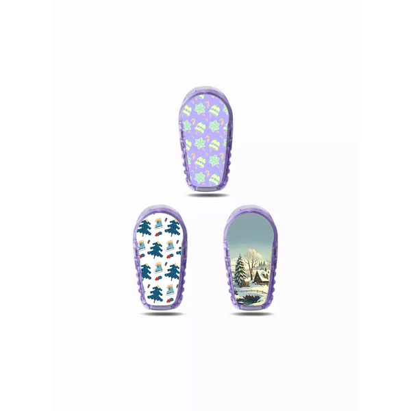 Winter-themed Dexcom G6 sensor stickers, festive designs for CGM.