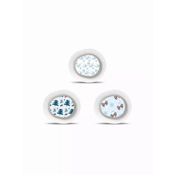Dexcom G7 Sensor Stickers - Winter Edition with holiday-themed designs.