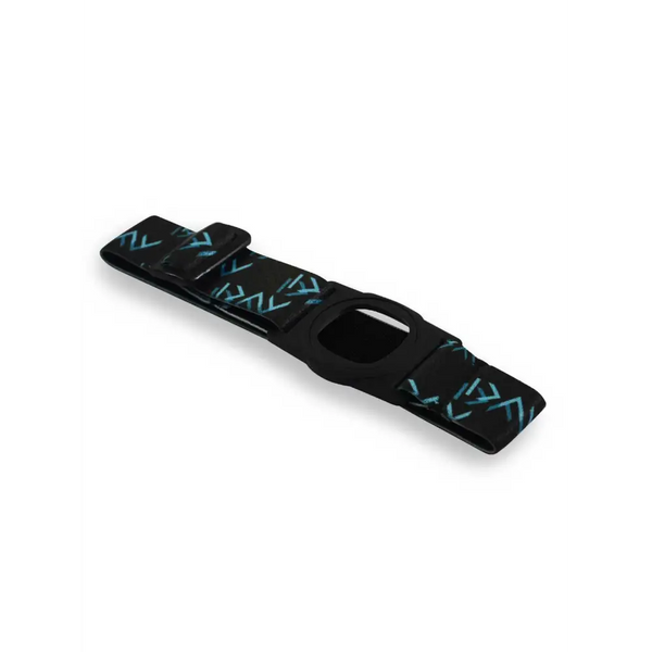 Black Medtronic Simplera armband with blue geometric design for CGM convenience