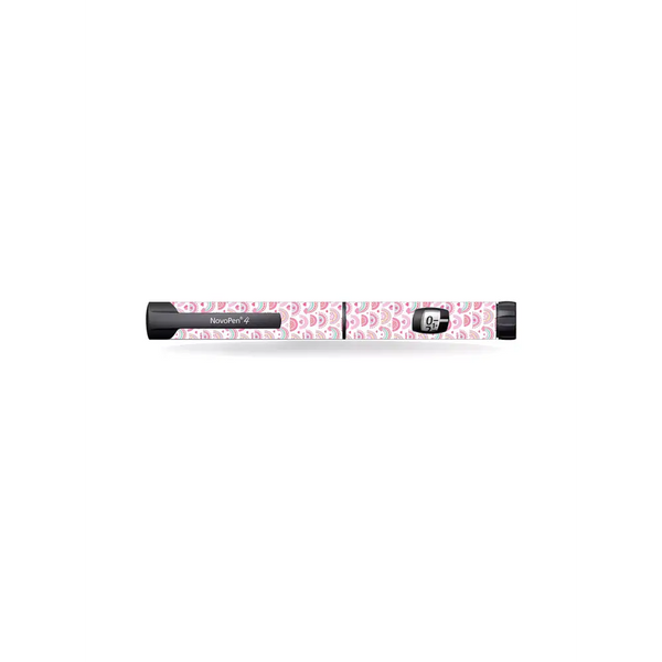 Novopen Echo insulin pen with Valentine 2024 love-themed decorative sticker