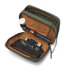 Interior of Green Leather Diabetic Supplies Shoulder Bag - ALICE showing compartments