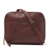 Brown Leather Diabetic Supplies Shoulder Bag - ALICE front view