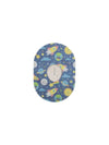 Dexcom G7 patch with colorful childhood-themed space design, breathable and hypoallergenic sensor adhesive cover.