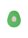 Dexcom G7 drop shape patch in green solid color, breathable adhesive overpatch to help support sensor wear