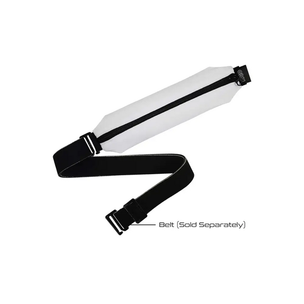 Extended-length insulin pen and diabetes supply holder pouch with secure zipper and adjustable black belt (sold separately)