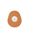 FreeStyle Libre 2 drop shape patch in orange solid color, breathable adhesive overpatch to help support sensor wear
