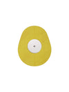 FreeStyle Libre 2 drop shape patch in yellow solid color, breathable adhesive overpatch to help support sensor wear