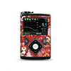 Medtronic MiniMed pump with Christmas-themed stickers displaying medical data