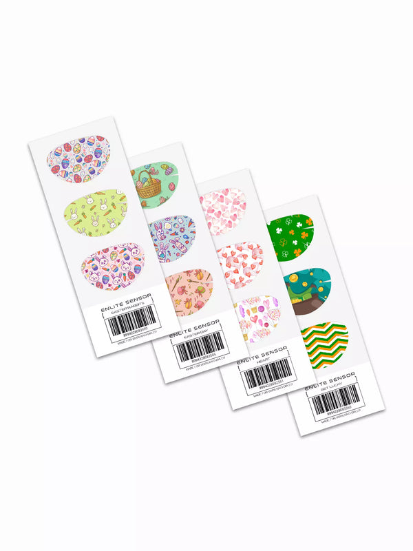 Easter-themed Guardian Enlite Sensor Stickers - 3 festive, laminated designs.