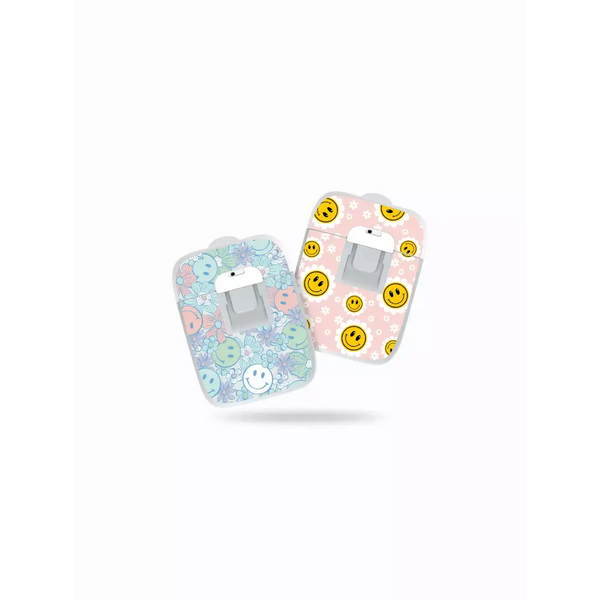 Stickers for Medtrum Nano Pump Y2K Collection with pastel smiley designs.