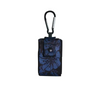 Ultra-compact insulin pump pouch with carabiner, featuring floral pattern, for Tandem Mobi and t:slim X2.
