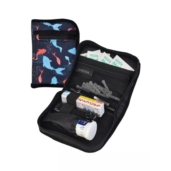 Diabetic children's travel case with glucose meter, tablets, and needles - Dia-MiniCase KIDS.