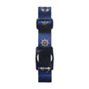 The Freestyle Libre 2 Armband with a nautical-themed blue and gold pattern, showcasing the adjustable strap and sensor holder.