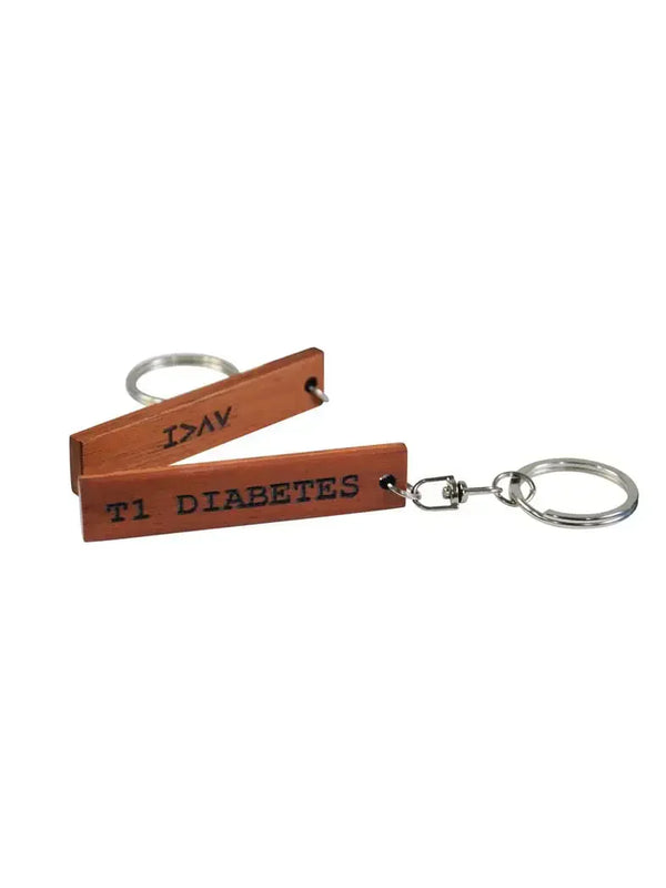 "T1 Diabetes" ξύλινο μπρελόκ I>∧∨ - Kaio-Key Hanger