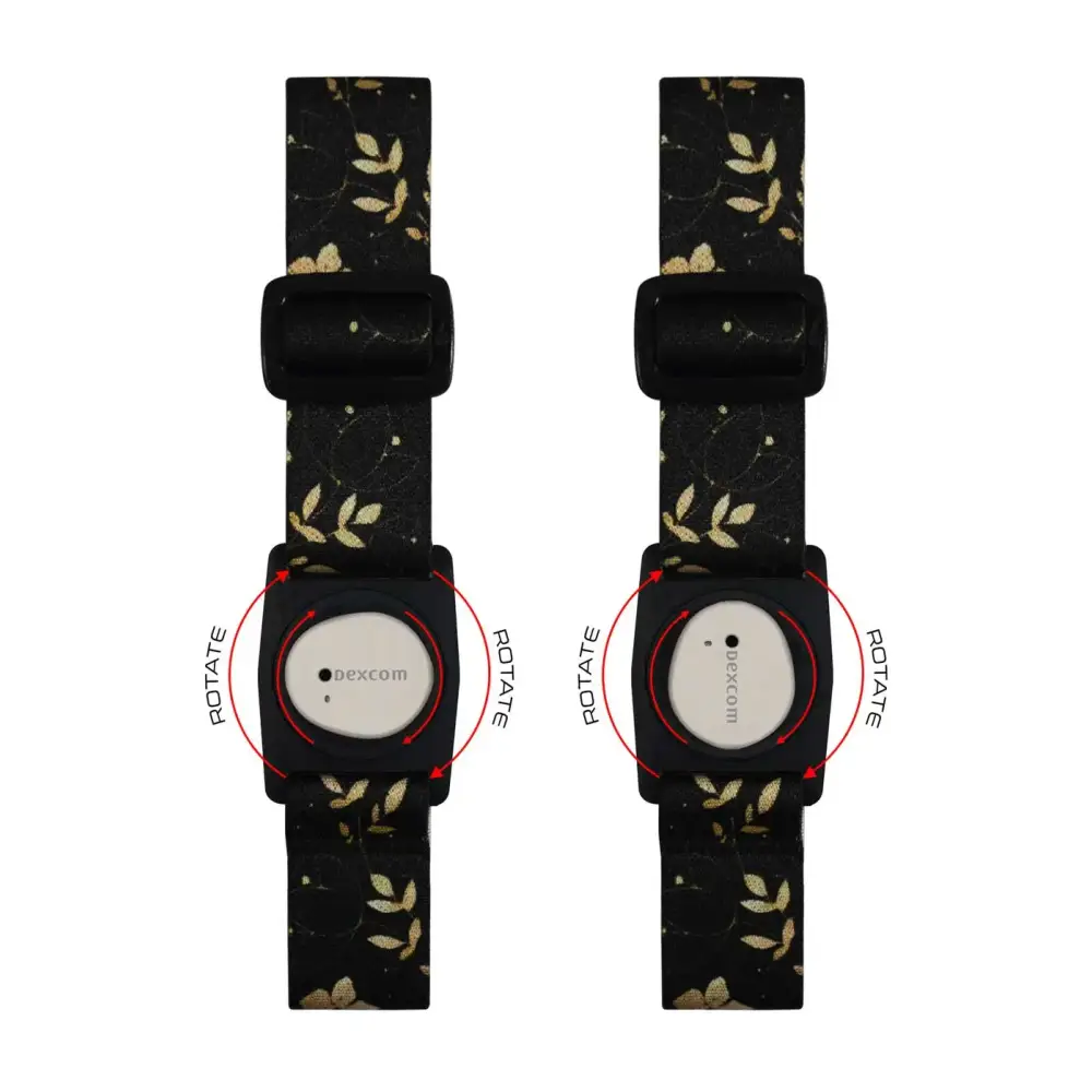 Two identical digital watches with floral straps for Dexcom G7 Armband Summer Edition