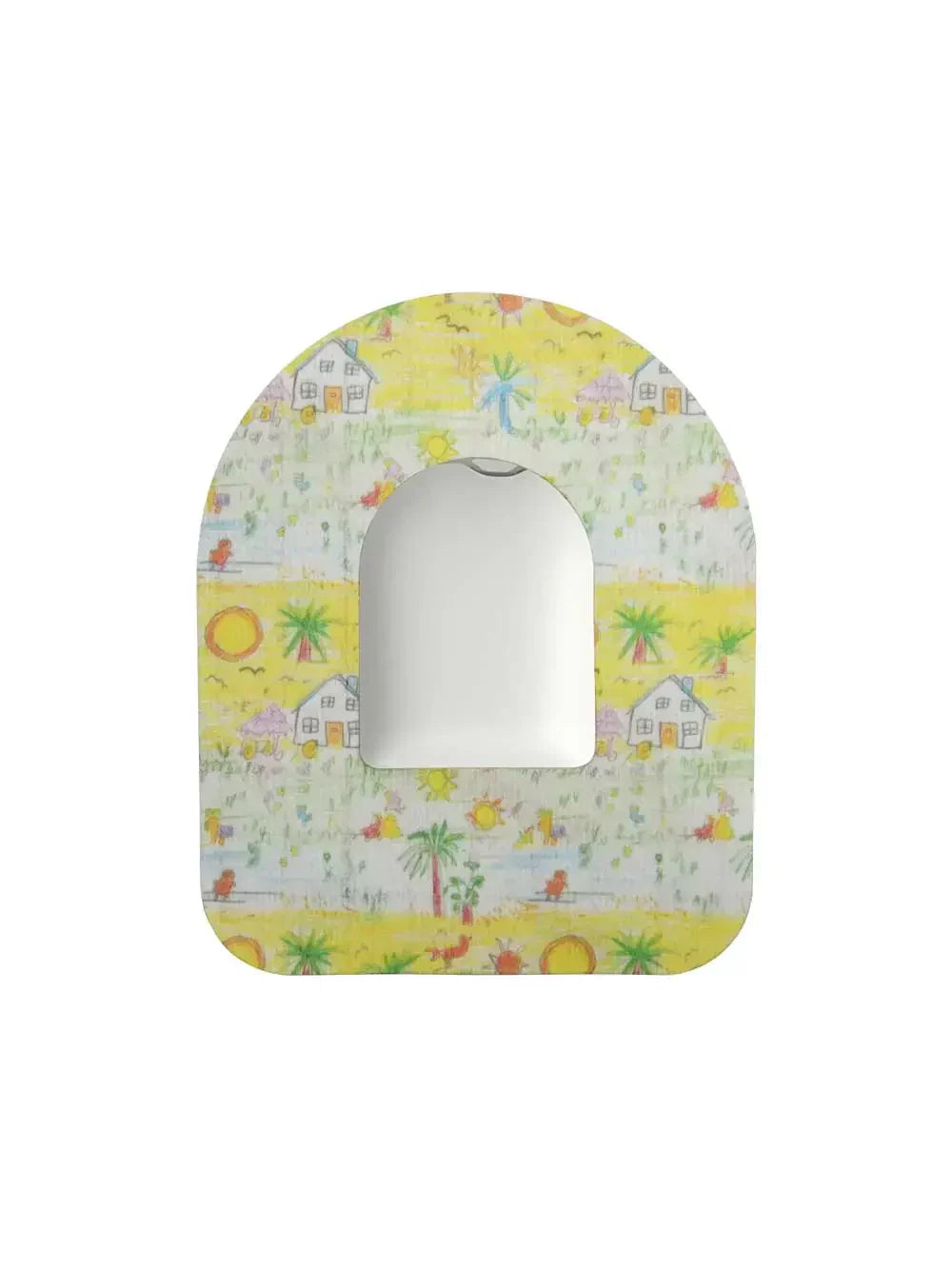 Omnipod Pod Patch with childhood memories design, adhesive protection for insulin pump, hypoallergenic and long-lasting.