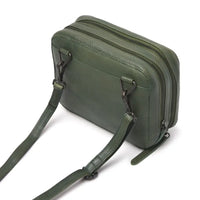 Back view of Green Leather Diabetic Supplies Shoulder Bag - ALICE