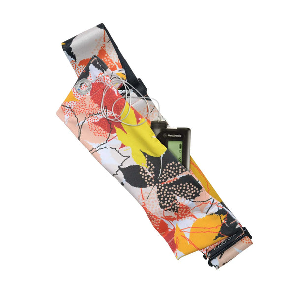 Ρυθμιζόμενη ζώνη για αντλία ινσουλίνης – φλοράλ σχέδια, κλείσιμο G-Hook | Dia Belly-Belt 2