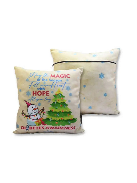 Χριστουγεννιάτικο κάλυμμα μαξιλαριού ευαισθητοποίησης για τον διαβήτη - Dia-Pillow Cover