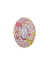 Dexcom G6 sensor patch with vibrant childhood memories design, offering durable and comfortable adhesive backing for secure sensor placement.