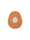 Dexcom G7 drop shape patch in orange solid color, breathable adhesive overpatch to help support sensor wear