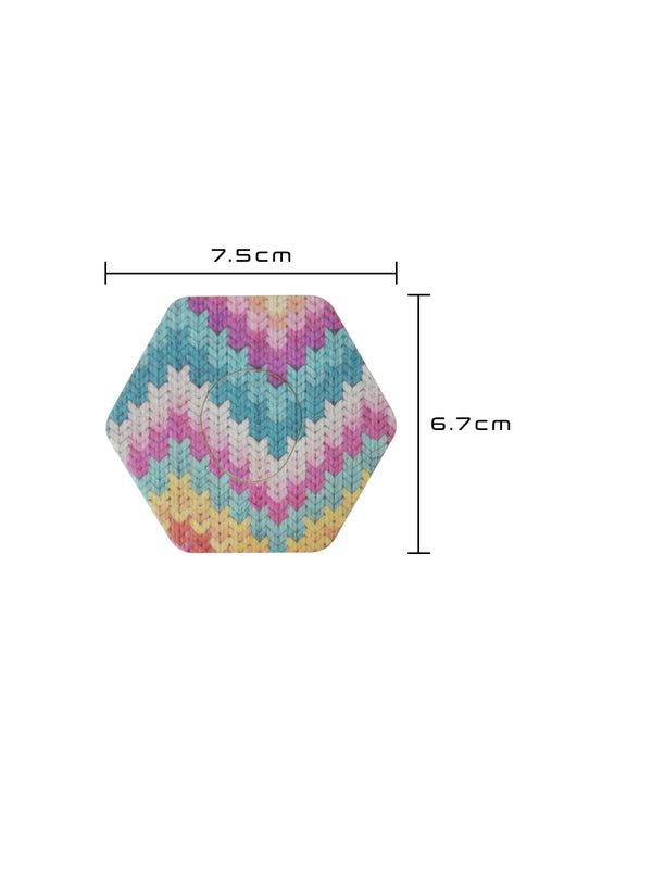 Dexcom G7 hexagonal shape patch dimensions, showing the cut-out shape and sensor opening for a precise fit
