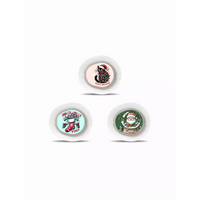 Three circular Christmas-themed Dexcom G7 Stickers for festive sensor decoration
