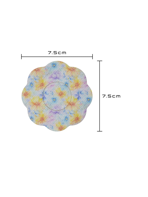 FreeStyle Libre 2 cookie shape patch dimensions, showing the cut-out shape and sensor opening for a precise fit