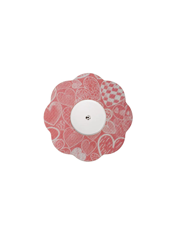 FreeStyle Libre 2 cookie shape patch in Kind of Love design, breathable adhesive overpatch to help support sensor wear