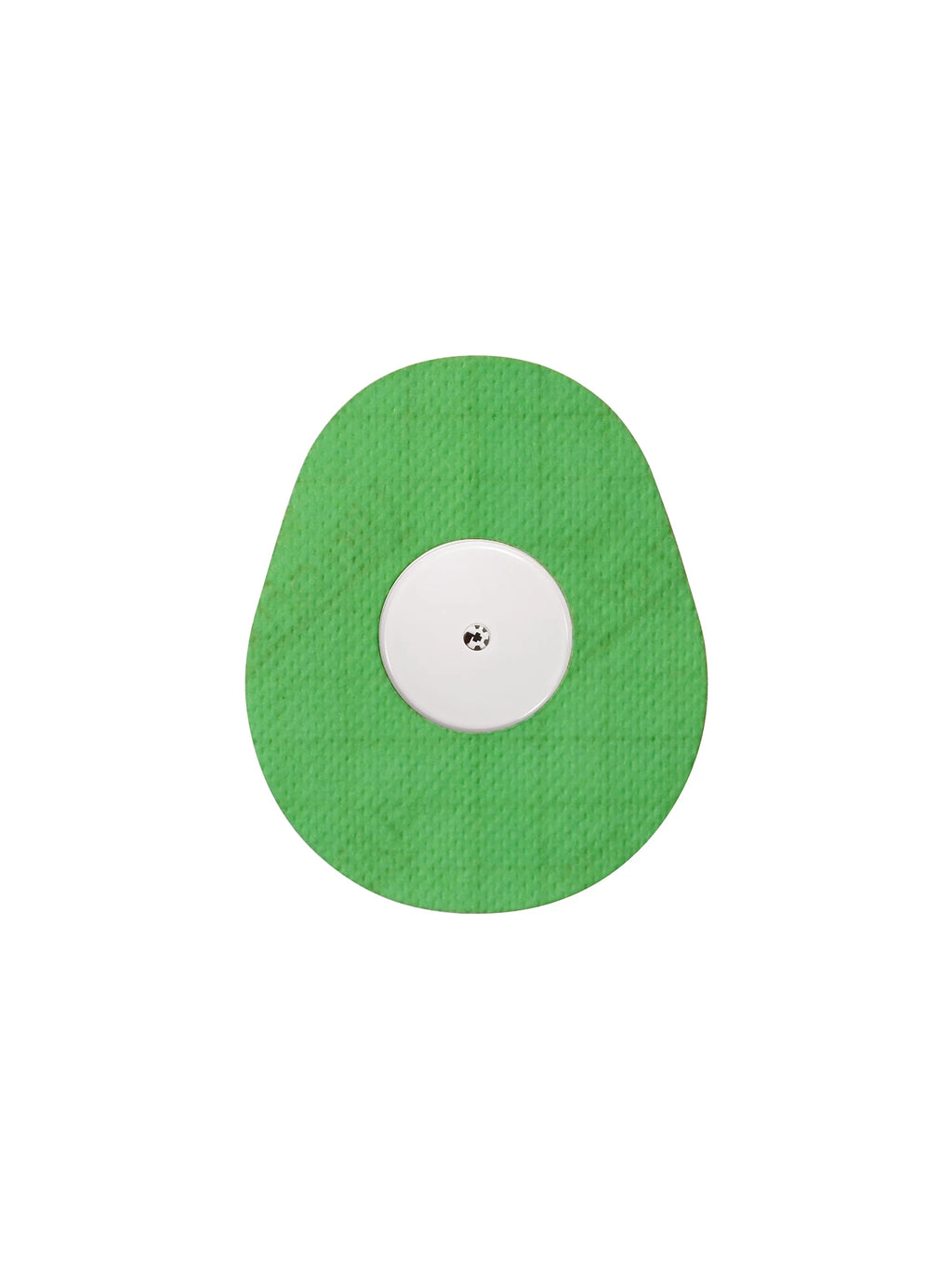 FreeStyle Libre 2 drop shape patch in green solid color, breathable adhesive patch to help support sensor wear