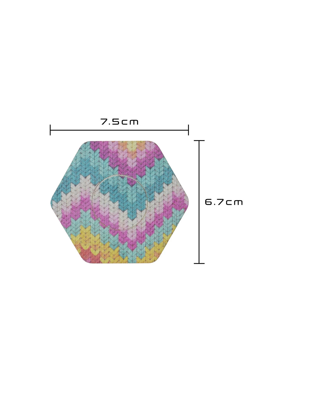 FreeStyle Libre 2 hexagonal shape patch dimensions, showing the cut-out shape and sensor opening for a precise fit