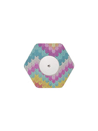 FreeStyle Libre 2 hexagonal shape patch in Mosaic Drift design, breathable adhesive patch to help support sensor wear