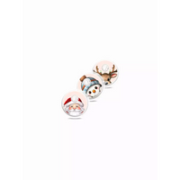 Three Christmas-themed stickers featuring Santa, a snowman, and a reindeer for Freestyle Libre
