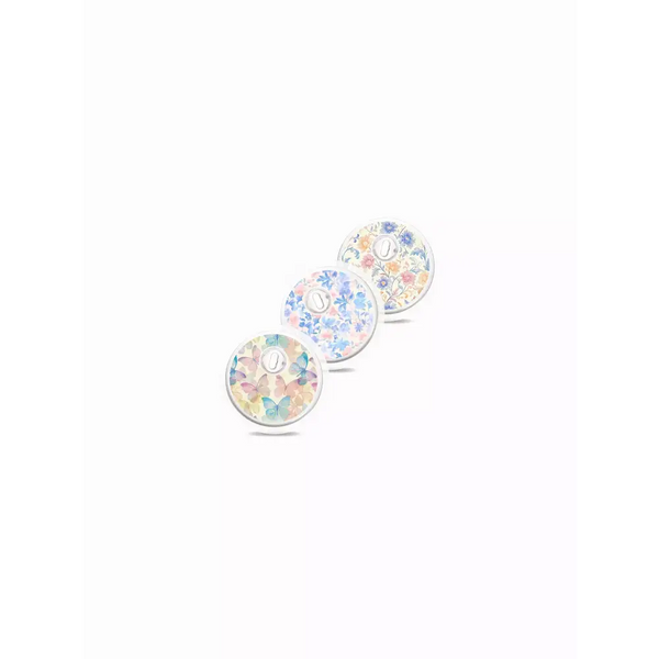 Freestyle Libre 3 Stickers Spring Edition 2025 with floral and pastel designs.