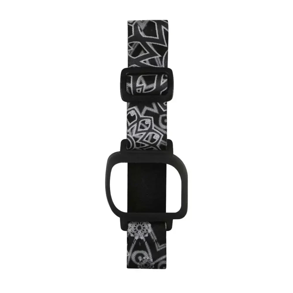 GlucoMen Day Insulin Patch Pump Adjustable Armband with black and white design.