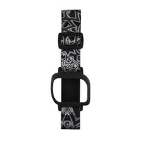 GlucoMen Day Insulin Patch Pump Adjustable Armband with black and white design.