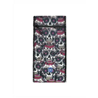 Insulin cooling wallet for kids with skull pattern, fits two insulin pens or vials, maintains temperature up to 48 hours.