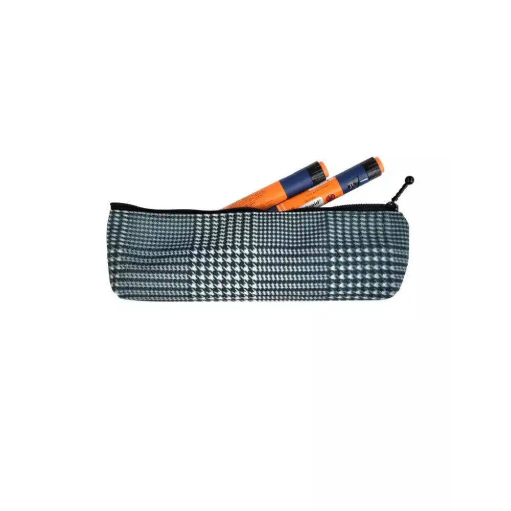 Insulin cooler travel case with pens, compact and stylish design.