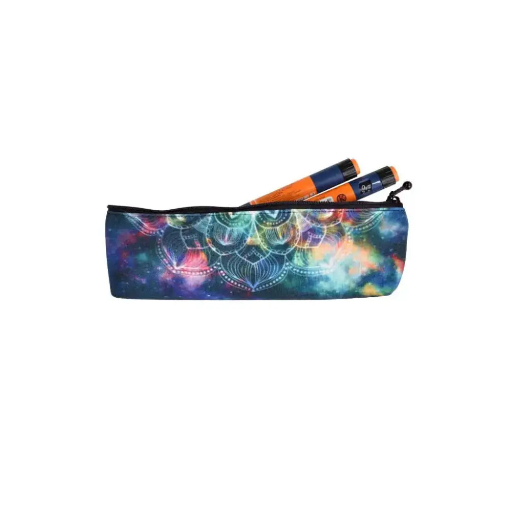 Insulin cooler travel case in compact, colorful design holding insulin pens.