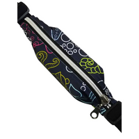 Insulin pump belt pouch for toddlers with colorful design and secure zipper closure.