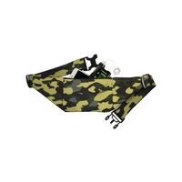 Insulin pump belt with camo design featuring two pockets for pump and phone.