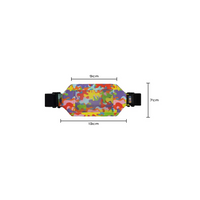 Colorful insulin pump pouch with mesh window, dimensions 13cm x 9cm x 7cm, designed for secure and convenient carrying.