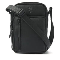 Elegant leather diabetes shoulder bag from Sweet Collections in black with adjustable strap and multiple compartments.