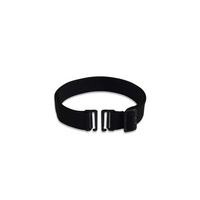 Adjustable belt for insulin pump pouches with metallic hooks, elastic fit, and versatile design.