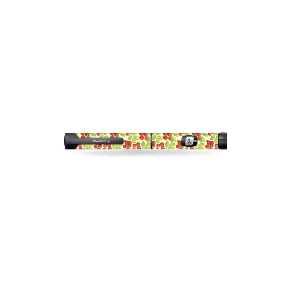 Novopen insulin pen with vibrant Summer Vibes floral sticker wrap for NovoPen Echo 4 and 5 models