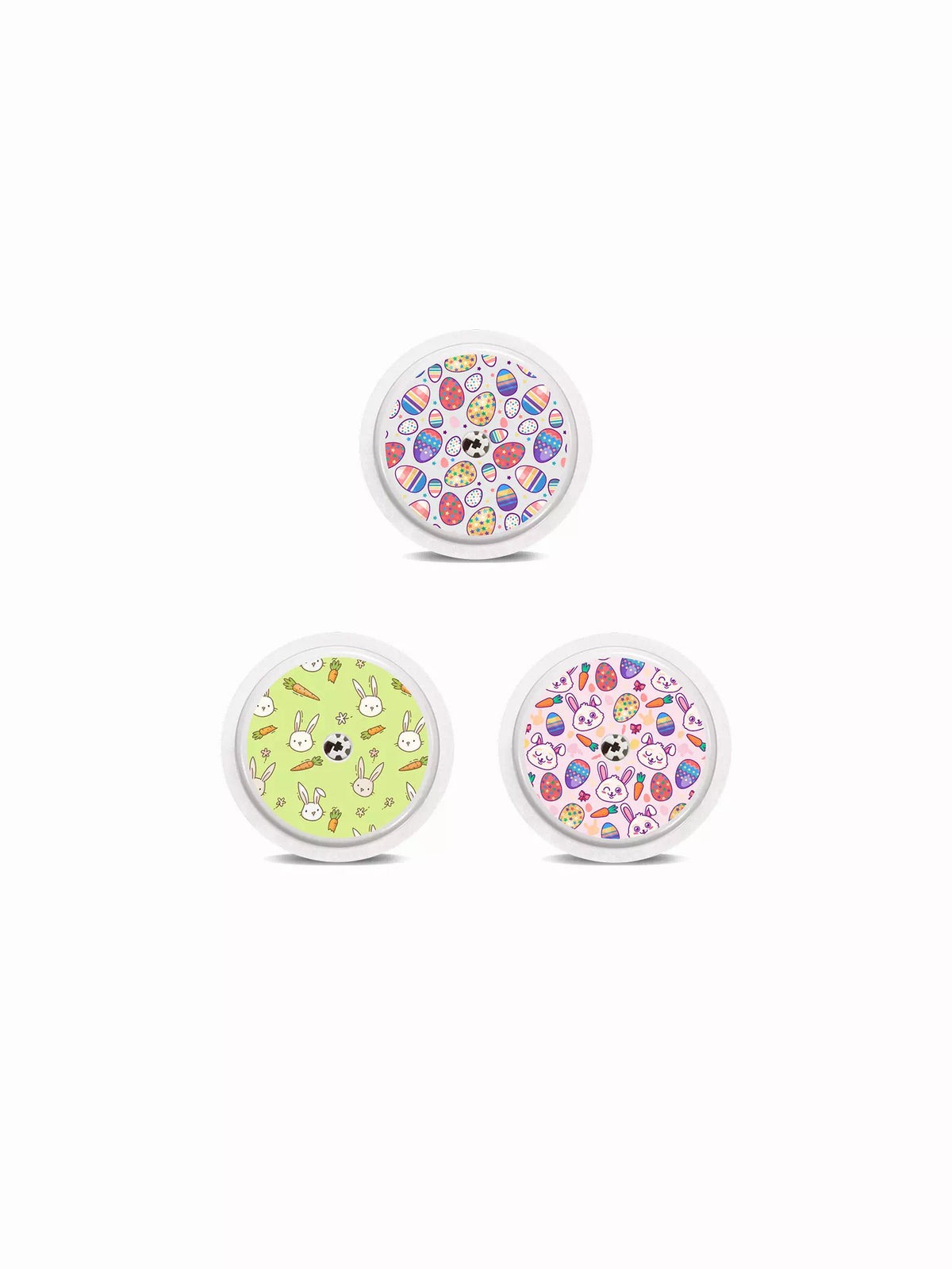 Easter-themed Freestyle Libre 2 sensor stickers set with festive designs.
