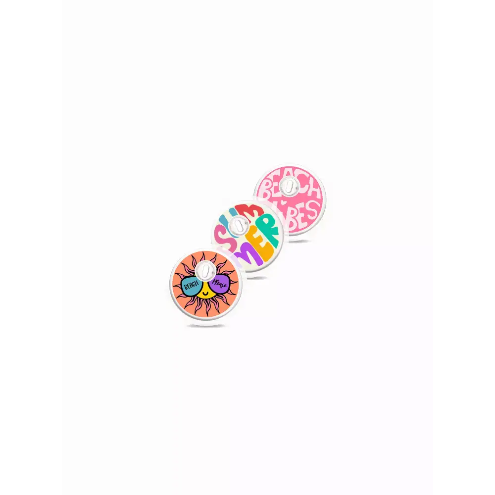 Libre 3 Stickers Summer Edition - vibrant and laminated beach and tropical designs.