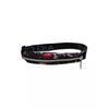 Insulin pump belt pouch in dark colors with adjustable strap and zipper.
