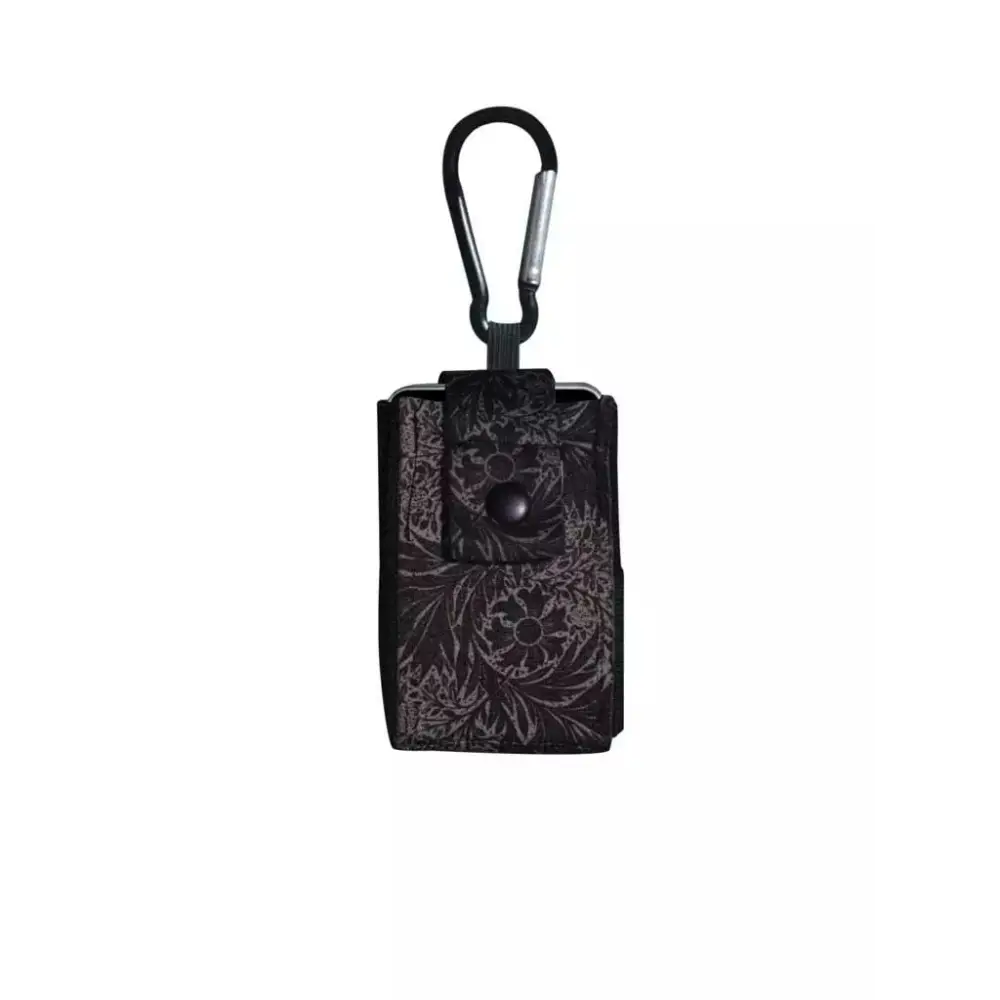 Compact pouch for insulin pump with carabiner attachment, designed for Tandem Mobi and t:slim X2 insulin pumps.