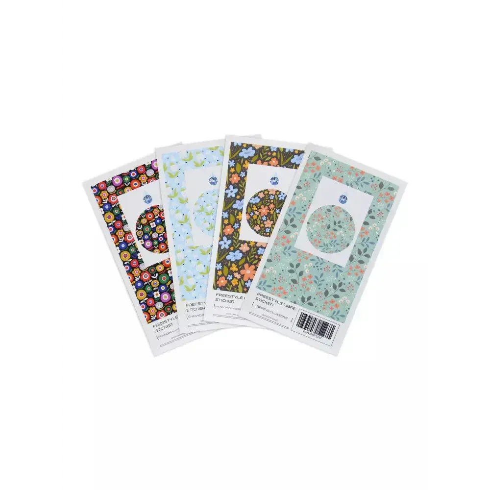 Freestyle Libre Reader and Sensor Stickers - Spring Edition floral designs.